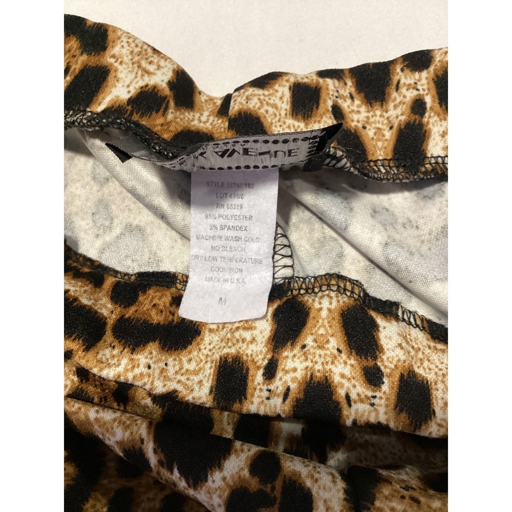 Park Avenue M Leopard Animal Print Bell Bottom Flare Pants Boho Streetwear - Picture 5 of 8